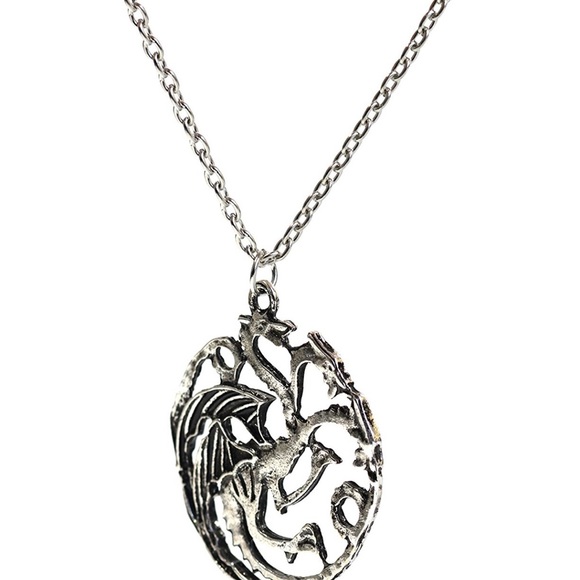 Game of Thrones Targaryen Sigil 3 Headed Dragon Metal Pendant with Necklace - Picture 4 of 9